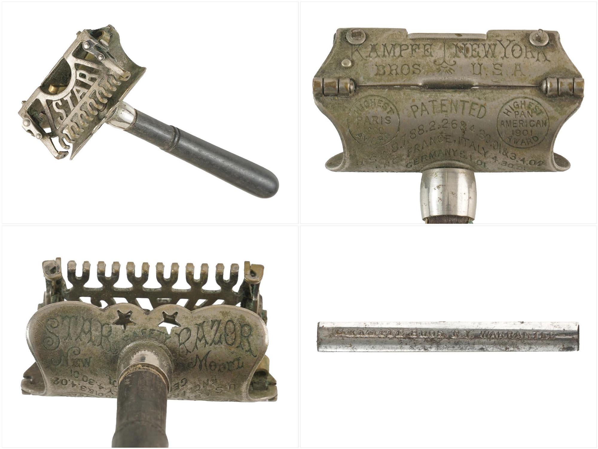 THREE ANTIQUE VINTAGE AMERICAN RAZORS IN BOXES PIC-3